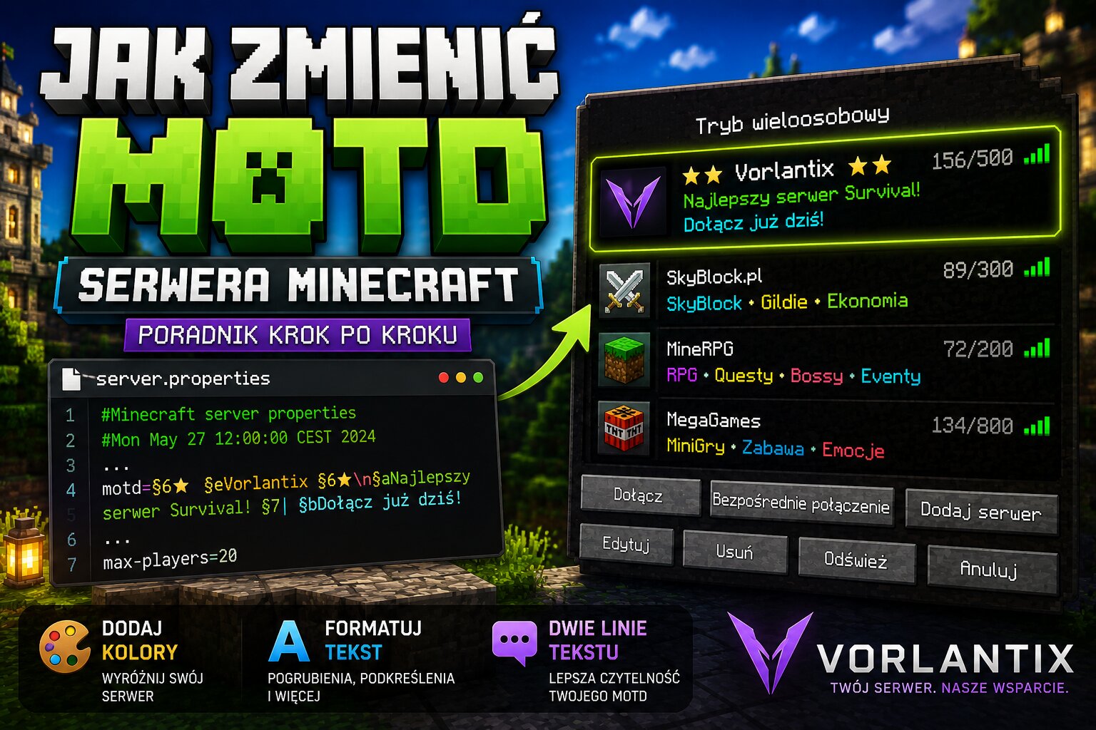 Jak zmienić MOTD serwera Minecraft? Kompletny poradnik krok po kroku
