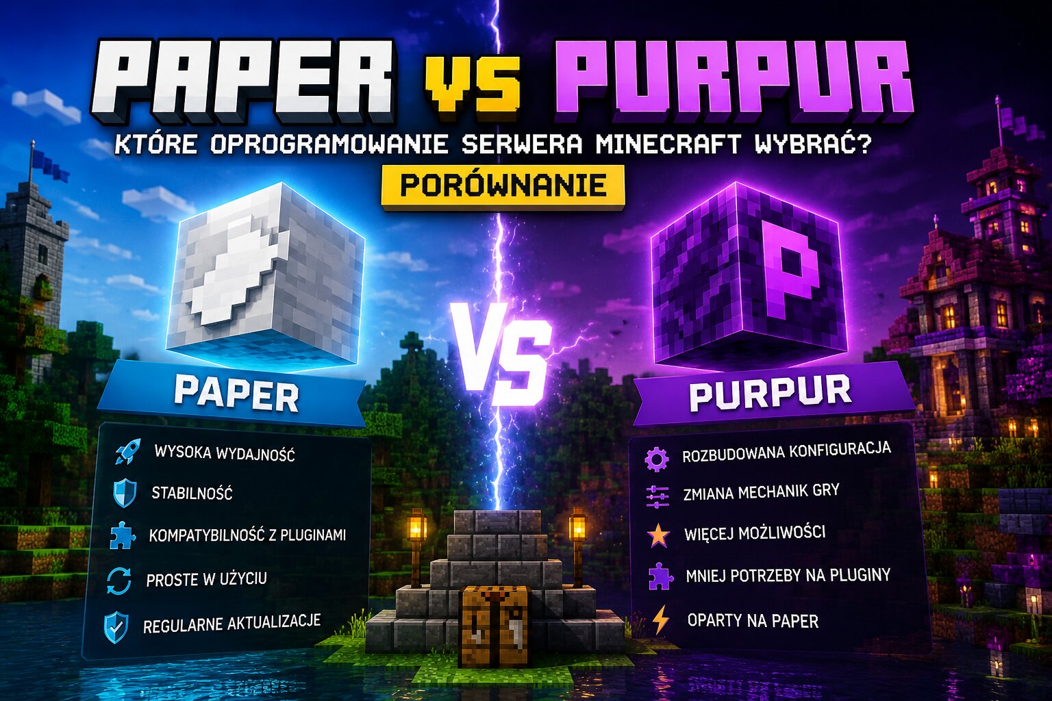Paper vs Purpur – porównanie który silnik serwera Minecraft wybrać?